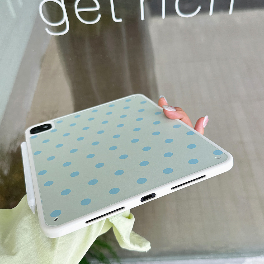 Vỏ cứng Acrylic Blue Wave Point Cover cho Mini6 Mini7 A17Pro IPad 5 6 7 8 9 10 11 A16 Air 2 3 4 5 6 Air 11 M2 Pro10.5 10.2 "Pro11 2018 2020 2021 2022 M4 Pro13 2024 2025