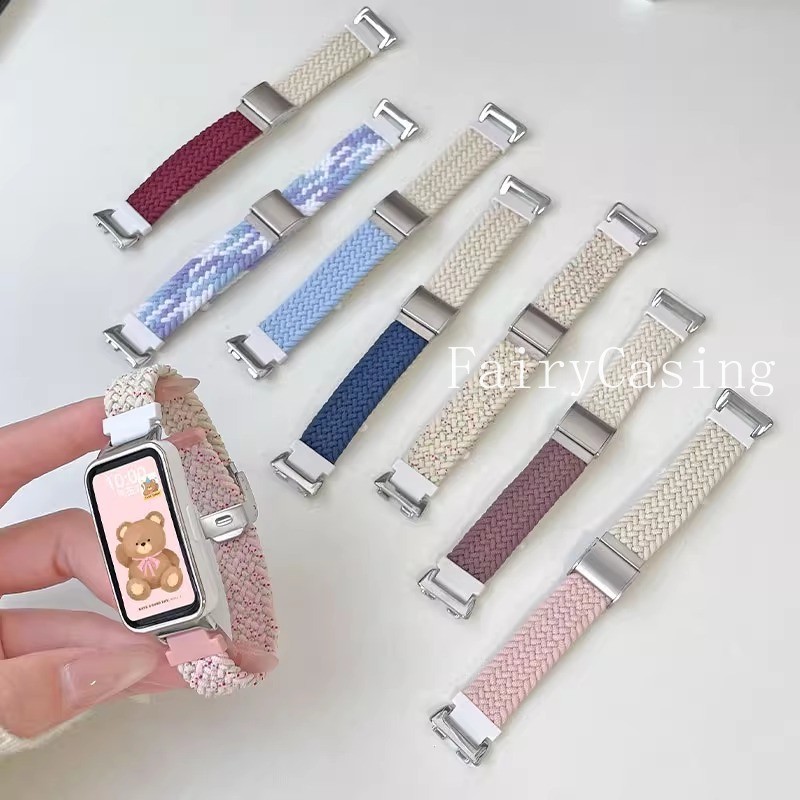 Dây đeo vòng Nylon cho Huawei Band 11 Pro 10 9 8 7 6 Pro Vòng đeo tay thoáng khí cho Huawei Honor Band 9 Phụ kiện dây đeo cổ tay