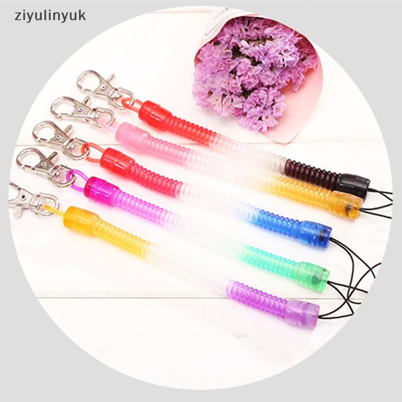Ziyulinyuk 1PC Có Thể Thu Vào Lò Xo Dây Đàn Hồi An Ninh Gear Dụng Cụ Đi Bộ Đường Dài Cắm Trại Chống Mất Điện Thoại Móc Khóa EN