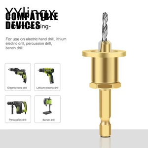 Mũi khoan gỗ YYLINGX, Mũi khoan có thể điều chỉnh chuôi lục giác, Phụ kiện Mũi khoan cacbua 0,25 inch Thay đổi nhanh Mũi khoan tự định tâm