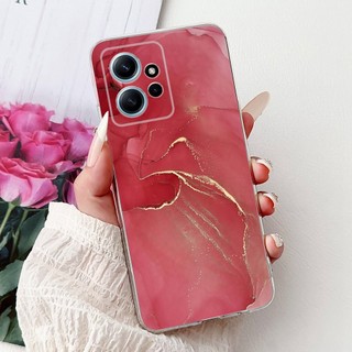 Dành Cho Xiaomi Redmi Note 12 4G Vỏ Hoa Cẩm Thạch Sang Trọng Bướm Silicon Mềm Mỏng TPU Dành Cho Xiomi Redmi Note12 4G Ốp Lưng