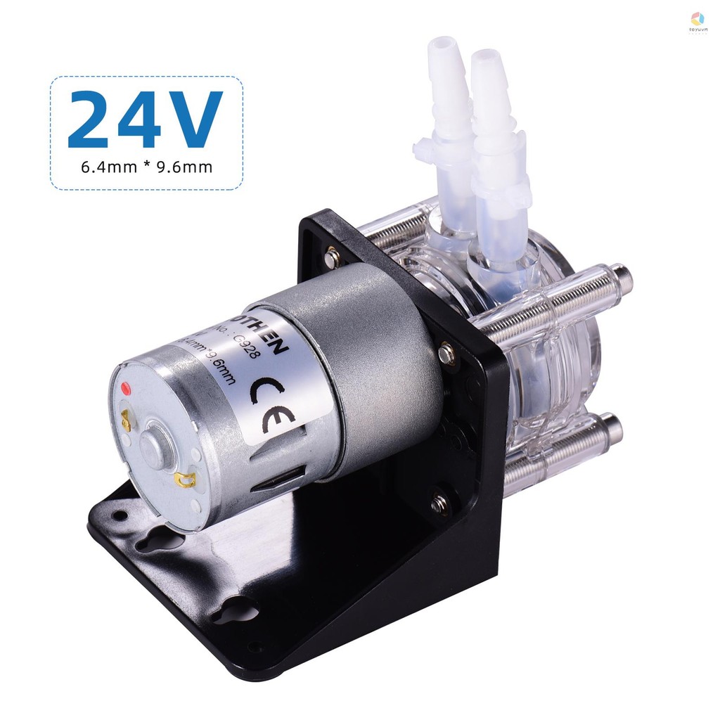 Máy bơm nhu động GROTHEN DC 24V có ống silicon Máy bơm chất lỏng nước lưu lượng cao Máy bơm chân không định lượng tự mồi Chống ăn mòn Lưu lượng có thể điều chỉnh cho các phân tích hóa học phòng thí nghiệm bể cá DIY