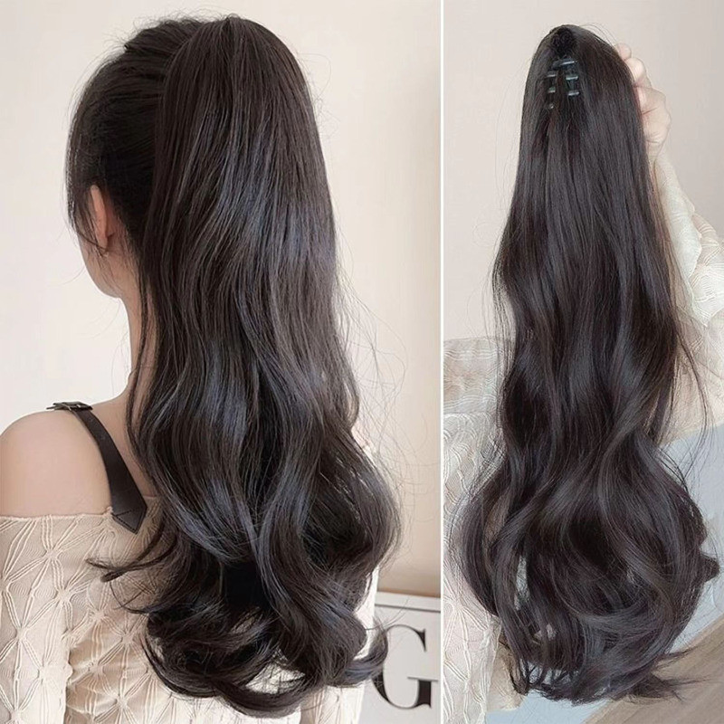 Tóc Giả Đuôi Ngựa Ngoặm Thời Trang Nữ,Siêu Mềm,Một bộ tóc giả có kiểu tóc đuôi ngựa lớn gợn sóng45cm