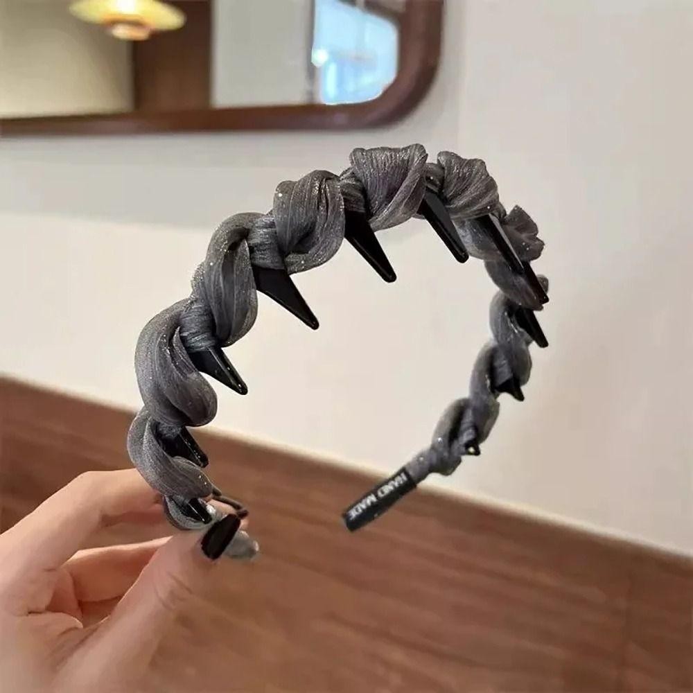YOKEY Băng Đô Lưới Ren Đen Bền, Vòng Tóc Hình Chữ U Thanh Lịch dành cho Nữ và Bé Gái