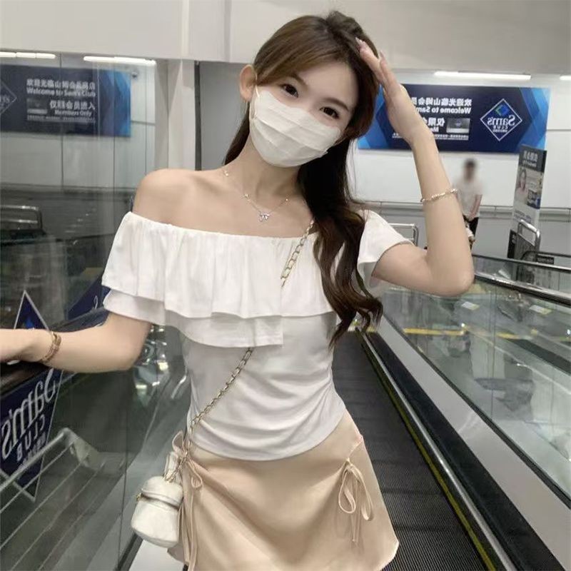Áo thun ngắn tay lá sen dành cho nữ mùa hè thời trang mới, thoải mái giản dị