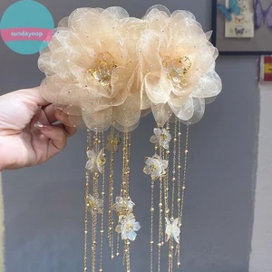 Sund Hoa Sen Thanh Lịch Kim Sa Lấp Lánh Vuốt Tóc Cho Nữ Cô Gái Ngọt Ngào Thời Trang Kẹp Phụ Kiện Tóc Quà Tặng VN