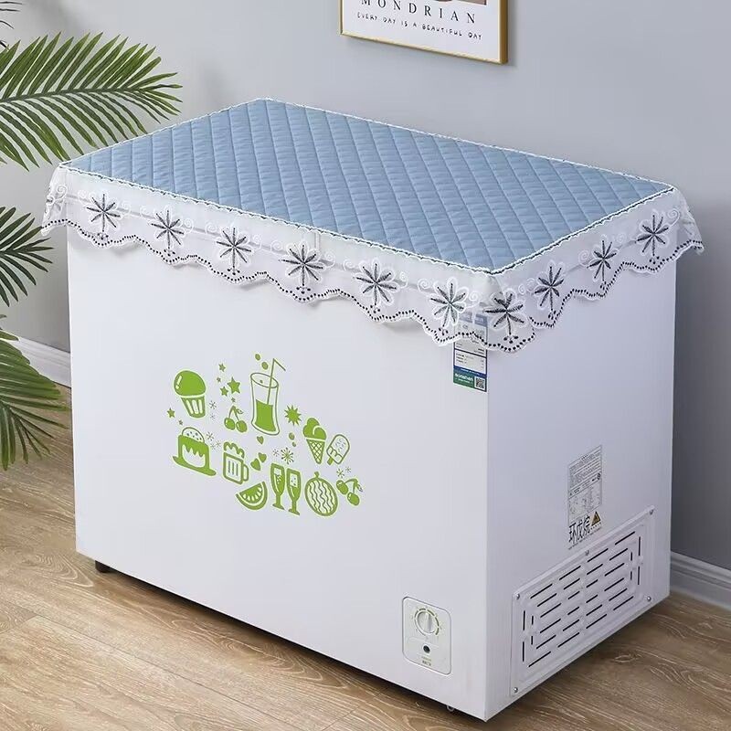SANCHENGQCBY6827 Vỏ tủ đông lớn Vỏ vải Vỏ sò chống bụi Tủ đông Phong cách mới Hình chữ nhật Hộ gia đình dày chống trượt Khăn