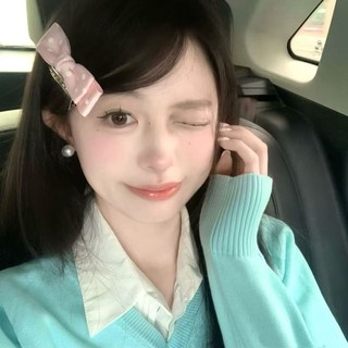 Cô Gái Màu Hồng Mềm Mại Chấm Bi Nơ Tóc Ngọt Ngào Cao Cấp Phụ Kiện Tóc