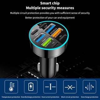 [BBNZDD] Bộ sạc xe hơi 8 cổng 4USB + 4Type-C PD Xe tải Bộ chuyển đổi điện thoại cho điện thoại Android Máy tính bảng máy tính xách tay cho BVAH