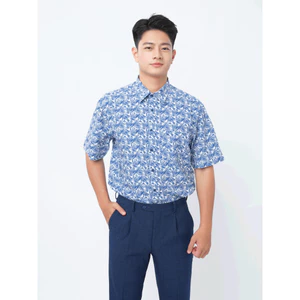 Sơ mi tay ngắn lai ngang VIETTIEN SMART CASUAL vải Bamboo form REGULAR VT00000385