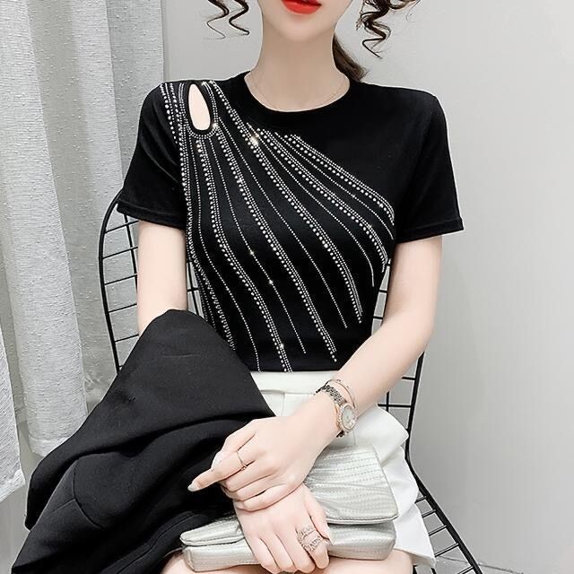 Mùa hè 2025 Áo thun ngắn tay giảm béo thời trang và thường ngày mới dành cho nữ
