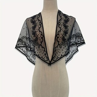 Khăn Ren MERIGGIARE, Thêu Mỏng Foulard Bandana, Màu Trơn Rỗng Khăn Trùm Đầu Cho Nữ