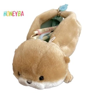 < Honeyba > Hộp đựng bút chì sang trọng nhỏ dễ thương Hình động vật hoạt hình Túi đựng bút búp bê văn phòng phẩm Đồ dùng học tập Hộp đựng bút chì sang trọng