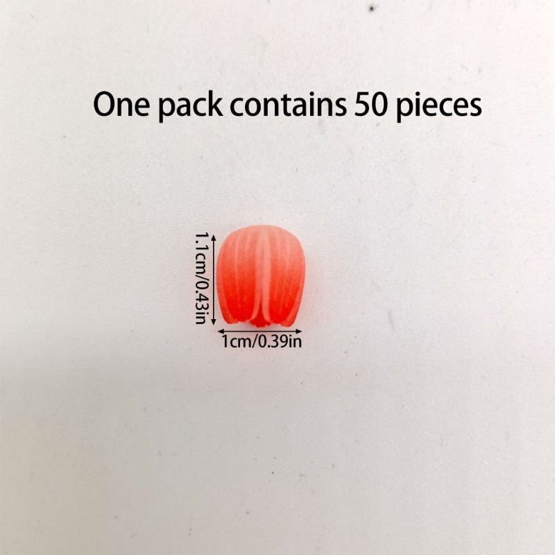 SELA 50 Chiếc Acrylic Hạt Hoa In Màu Hoa Tulip Bud Hoa Đèn Ngủ Phụ Kiện Cho Phòng Trang Trí Nhà Cửa