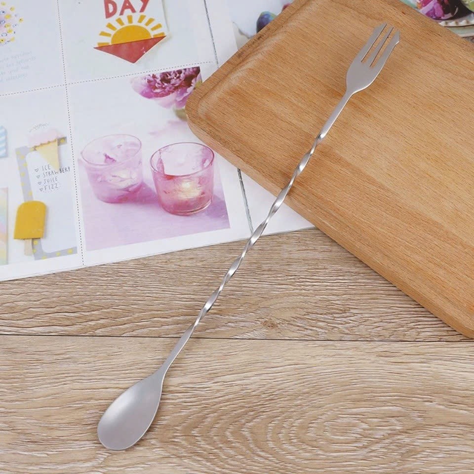 Thìa Khuấy Bar Spoon 2 Đầu Dài - Dụng Cụ Pha Chế Chuyên Nghiệp, Tiện Lợi và Mồi Thìa Pha Chế