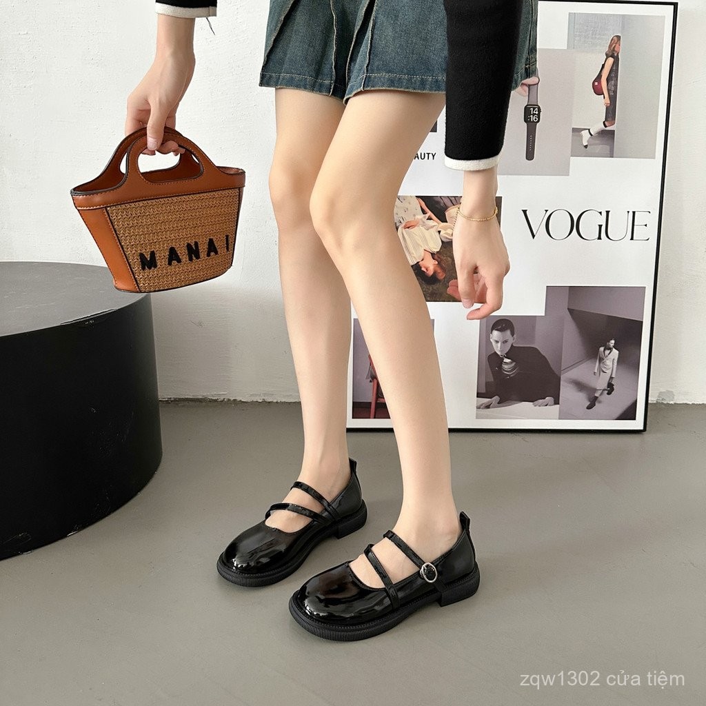 Giày da nữ sinh viên Mary Jane Lolita kiểu Anh mới, mũi tròn siêu mềm ...