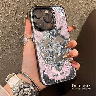 ibumpers Ốp Điện Thoại iPhone Vintage Cupid Họa Tiết Nghệ Thuật Cho IPhone 16 15 14 12 13 11 Pro Max IP 7 8 Plus X XS XR Ốp Lưng IMD Cứng Và Nhẵn