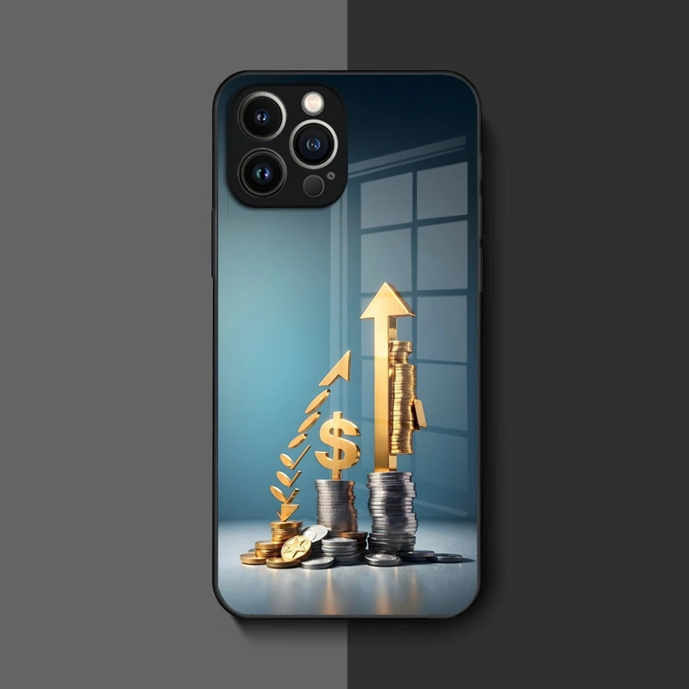 BK-1 Đầu tư thương mại Thị trường chứng khoán Forex Ốp điện thoại cho Iphone 16 17.15 14 12 11 13 Pro Max Mini 8 X Xr Xs Puls Vỏ kính màu đen