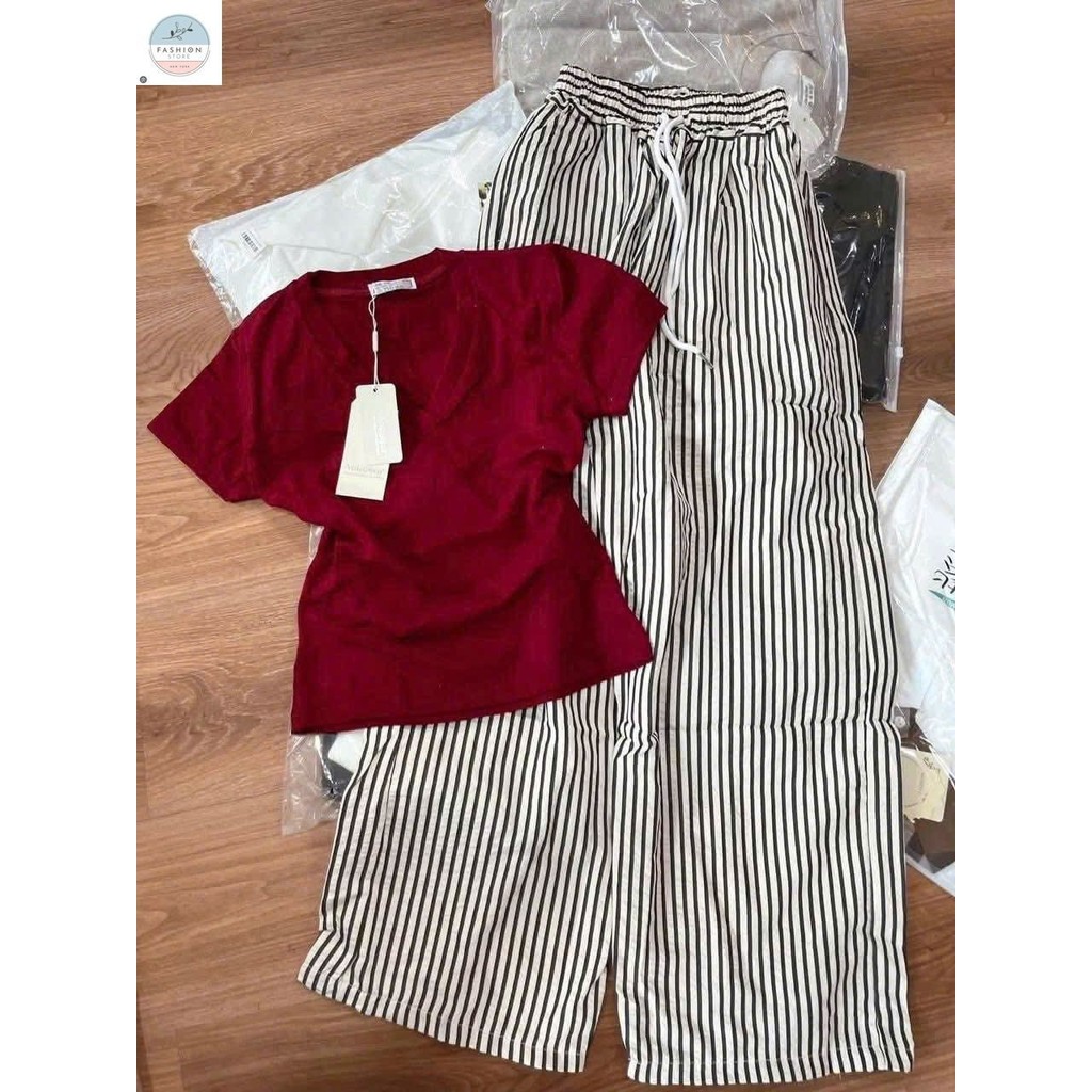 Tổng hợp các Sét Bộ Quần Đũi + Mix Áo Thun Tăm Croptop trơn -quanao94