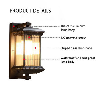 AIMI Đèn Tường Năng Lượng Mặt Trời Ngoài Trời IP65 Nhôm Chống Nước Đèn Tường Thủy Tinh LED Thích Hợp Cho Sân Vườn Ngoại Thất Hành Lang Tường Aisle