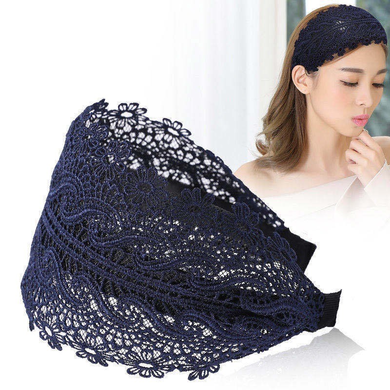 Băng Đô Quấn Tóc Ren Rộng Phong Cách Dân Tộc Với Họa Tiết Hoa Vải Mềm Mại Cho Phụ Kiện Tóc Thời Trang