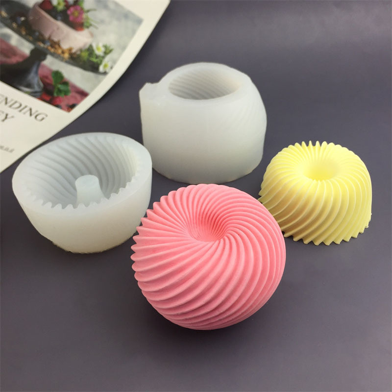 Xoắn Ốc Apple Lưới Họa Tiết Váy Donut Hình Khuôn Silicon Pudding Cup Mousse Bánh Khuôn 3D Bánh Ngọt Món Tráng Miệng Chocolate Nướng Khuôn