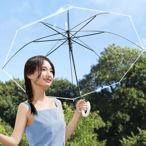 Ô trong suốt dành cho nữ gấp phong cách rừng ô trong suốt hoàn toàn tự động sáng tạo