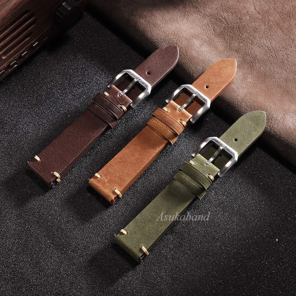 Dây đeo đồng hồ bằng da thật cổ điển 20mm 22mm Dây đeo đồng hồ phát hành nhanh cho đồng hồ thông minh Dây đeo đồng hồ thạch anh dành cho nữ Vòng tay nữ Cô gái Phụ kiện đồng hồ đầy màu sắc