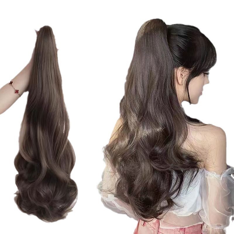 Tóc Giả Đuôi Ngựa Ngoặm Thời Trang Nữ,Siêu Mềm,Một bộ tóc giả có kiểu tóc đuôi ngựa lớn gợn sóng45cm