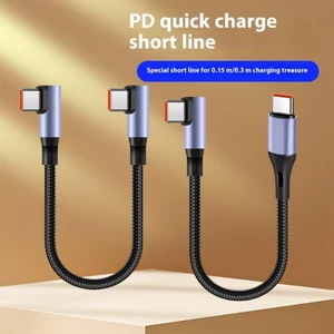 Cáp sạc Yoo Angled Type C Dây dữ liệu nhanh ngắn Dây dày Truyền dữ liệu ổn định Khả năng tương thích thiết bị rộng Blac