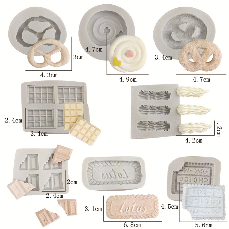 Tự Làm Kem Cookie Chocolate Định Hình Khuôn Silicon Nướng Bánh Trang Trí Khuôn Socola Bánh Quy Thơm Thạch Cao Khuôn