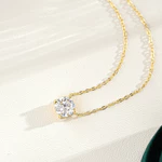 [Đính kèm chứng chỉ GRA] Vòng cổ moissanite chính hãng 0,5-2CT, mặt dây chuyền vòng cổ nữ mạ vàng bốn móng vuốt thời trang S925 bạc nguyên chất 18K — ảnh 5