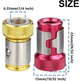 Vòng từ tính đầu tuốc nơ vít nâng cấp 2026 Vít nam châm đa năng 6 35 mm có thể tháo rời cho tuốc nơ vít lục giác và Bit nguồn Bit vòng vít từ tính bằng kim loại hợp kim an toàn dễ sử dụng