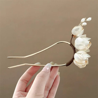 MAUROPOLI Kẹp tóc hình chữ U cao cấp phong cách Trung Quốc Magnolia, mũ đội đầu nhẹ nhàng