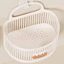 Giỏ nhựa treo đồ đính miệng rộng vui nhộn màu hồng trắng 13.4x10x15cm