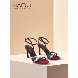 Giày Cao Gót 7P Quai Chữ V Đính Đá HADU MM966 Giày Sandal Cưới Đi Tiệc Chất Satin Cao Cấp BH 12T