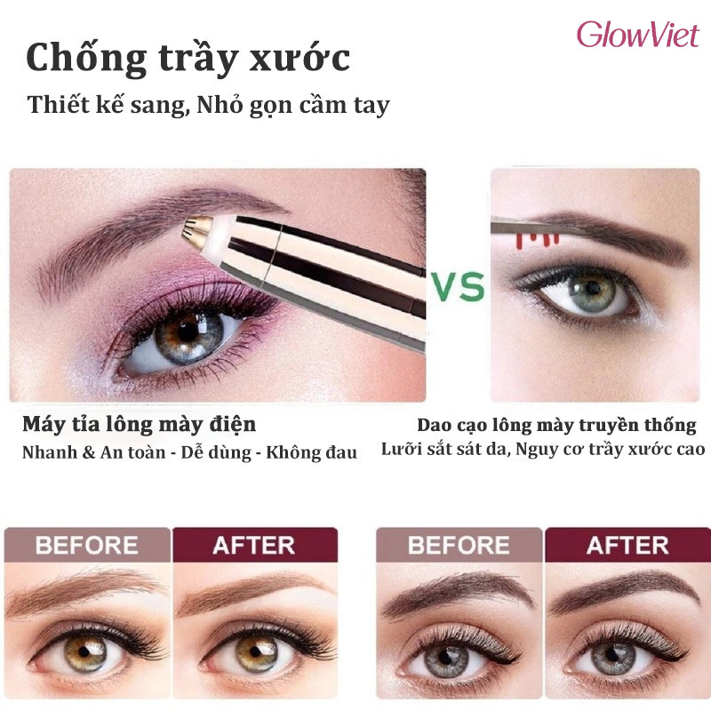 Bút tỉa lông mày cao cấp thiết kế nhỏ gọn,Đầu Dao Tháo Rời Rửa Nước Được,Tiện lợi dễ dàng sử dụng,không đau rát