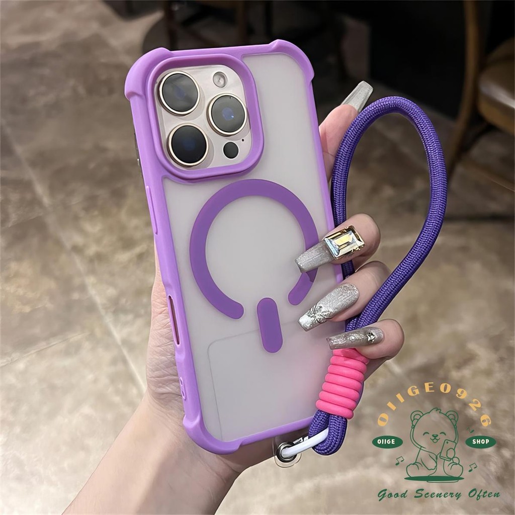 Dây buộc chất lỏng mờ từ tính Vỏ điện thoại iphone16 Pro Max 15 14 13 12 11 vỏ cho vỏ iPhone vỏ mềm TPU chống sốc