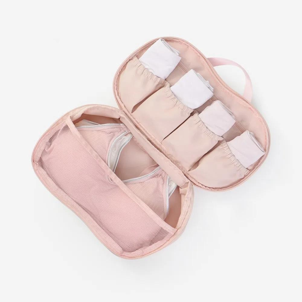 Túi đựng áo ngực HOBBYIN, Hộp đựng đồ lót di động màu trơn, Bộ chia tất dung lượng cao Phụ kiện du lịch Du lịch