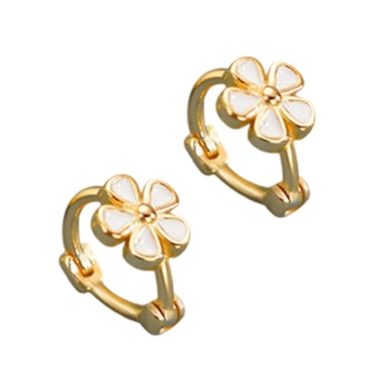 Cinna Dainty Golden Daisy Ear Studs Trang sức thẩm mỹ Nhật Bản Bông tai nhẹ cho tai nhạy cảm và trang phục công sở