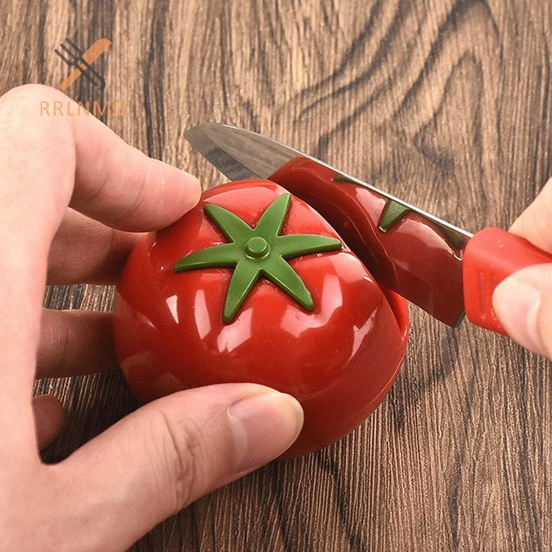 RRLNMD 1 cái, Máy mài dao, Dụng cụ mài dao, Đá mài hình cà chua sáng tạo Mini dễ thương, Máy mài dao, Tiện ích nhà bếp MỚI