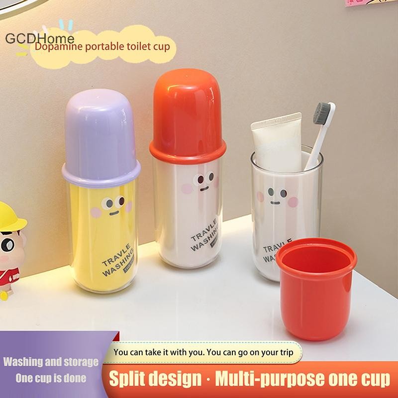 GCDHome Hoạt Hình Du Lịch 3 Trong 1 Dễ Thương Di Động Cốc Nước súc Miệng Cần Thiết Cho Văn Phòng Chuyến Đi Bàn Chải Đánh Răng Giá Đỡ Có Nắp Đa Năng Lưu Trữ HOT