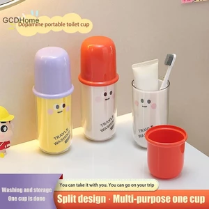 GCDHome Hoạt Hình Du Lịch 3 Trong 1 Dễ Thương Di Động Cốc Nước súc Miệng Cần Thiết Cho Văn Phòng Chuyến Đi Bàn Chải Đánh Răng Giá Đỡ Có Nắp Đa Năng Lưu Trữ HOT