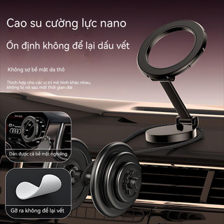 Giá đỡ điện thoại ô tô nam châm xoay 1080° – Hợp kim hàng không, dán chắc mọi bề mặt nghiêng, không kén xe