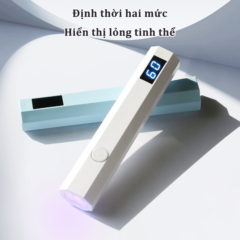 Đèn hơ móng mini cầm tay, Đèn uv Sấy Khô Sơn Móng Tay, Có Màn Hình led Hiển Thị Nhanh Chóng
