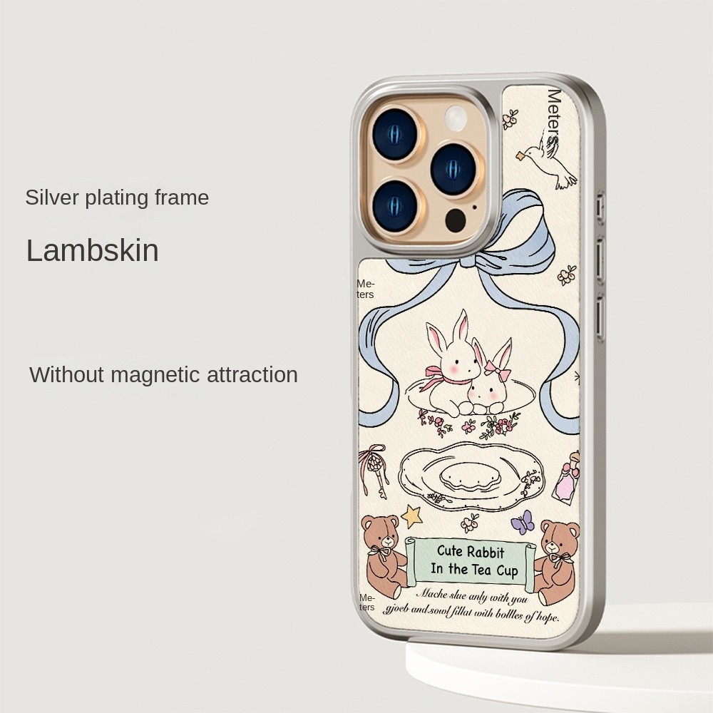 Ốp bảo vệ gấu thỏ toàn diện cho IPhone 16 Promax 15 Pro chống sốc 13 / 14