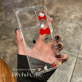 Ins Hàn Quốc Nhật Bản Hoạt Hình Dễ Thương Kitty Mặt Nơ Lấp Lánh Bling Vỏ Cho iPhone 11 16 16E 15 14 13 12 Pro Xs Max XR X 7 8 Plus SE Vỏ Điện Thoại TPU Mềm Vỏ Bảo Vệ HD Clear Cover