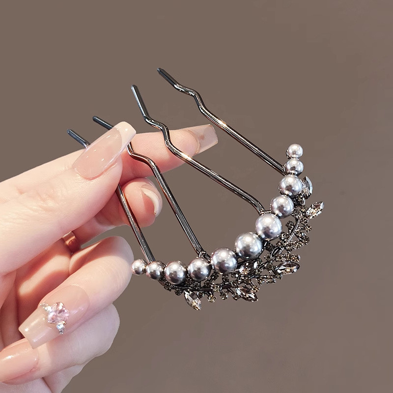 MAUROPOLI [Sẵn sàng] Lược bốn ngón cảm giác cao cấp Lược chải tóc thanh lịch tinh tế Mũ đội đầu phong cách Trung Quốc Dụng cụ tiện dụng Kẹp tóc phong cách Trung Quốc mới Kẹp tóc thời trang