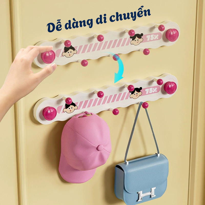 Thanh Móc Treo Đồ Đa Năng Hít Chân Không DINOHOME, Móc Treo Đồ Phòng Tắm, Phòng Bếp Tiện Lợi