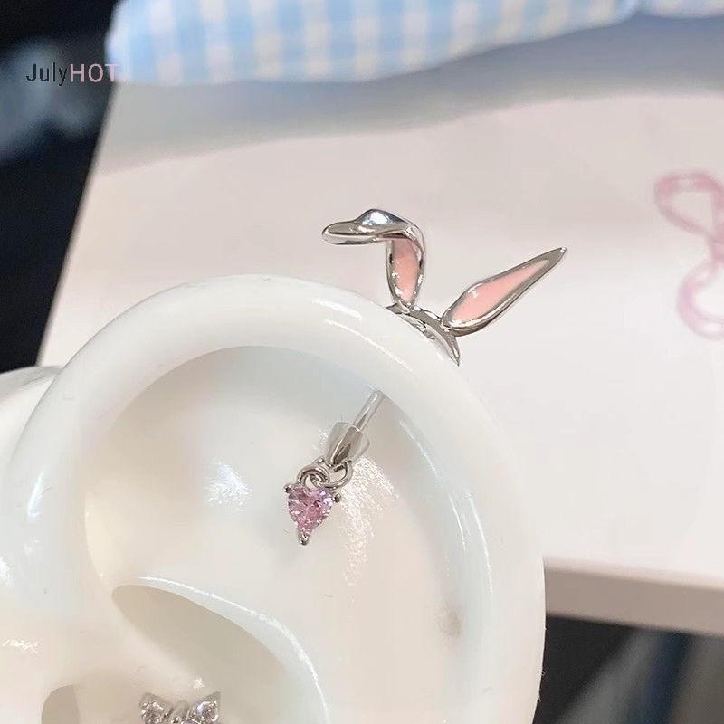 JULYHOT 1 Cái Hình Tai Flash Zircon Trái Tim Mặt Dây Chuyền Xương Tai Móng Tay Bông Tai Cho Nữ Hợp Thời Trang Cơ Thể Xuyên Phụ Kiện Massivedeals